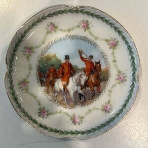 Vintage Rosenthal Mini Plate - Detailed German Fox Hunting Scene and Horses